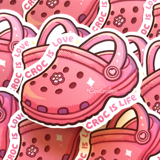 Croc is Love, Croc if Life Sticker (Pink)