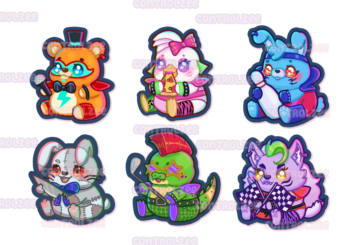Freddy Fazbears Mega Pizzaplex Sticker Sheet