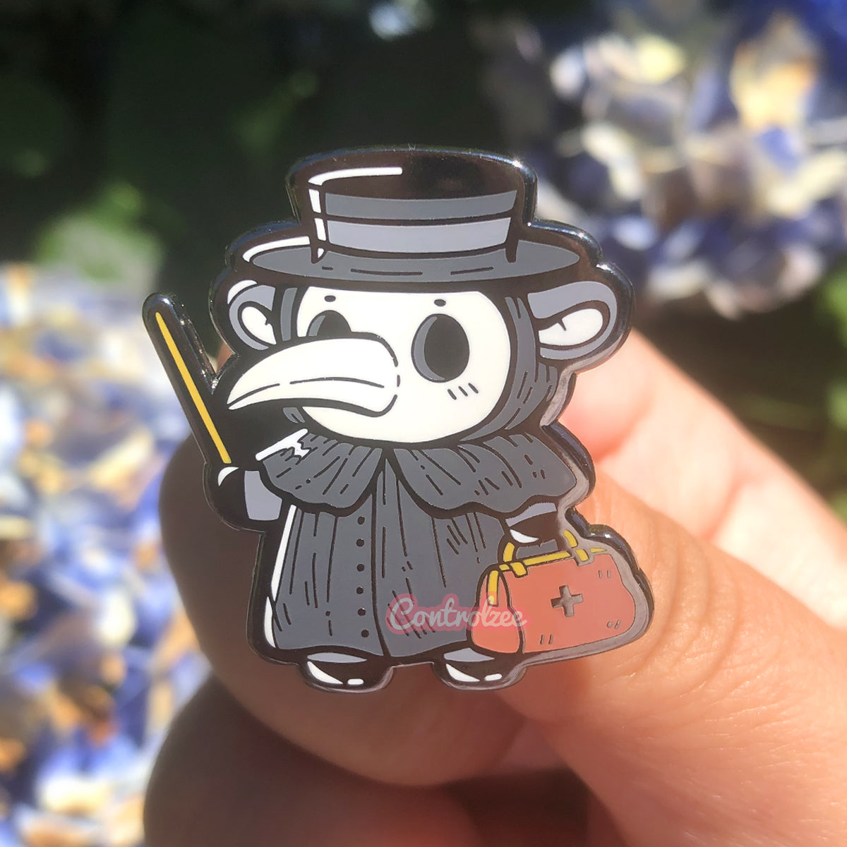 Plague Doctor Cow Enamel Pin