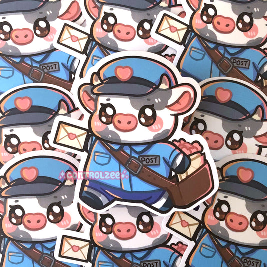 Postman Moo Sticker