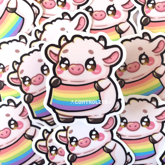 Rainbow Pride Cow Sticker