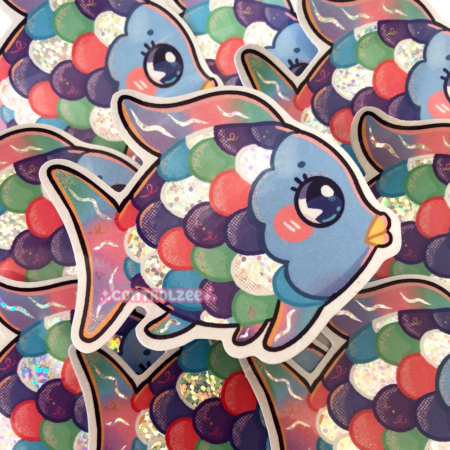 [Glitter] Rainbow Fish Sticker