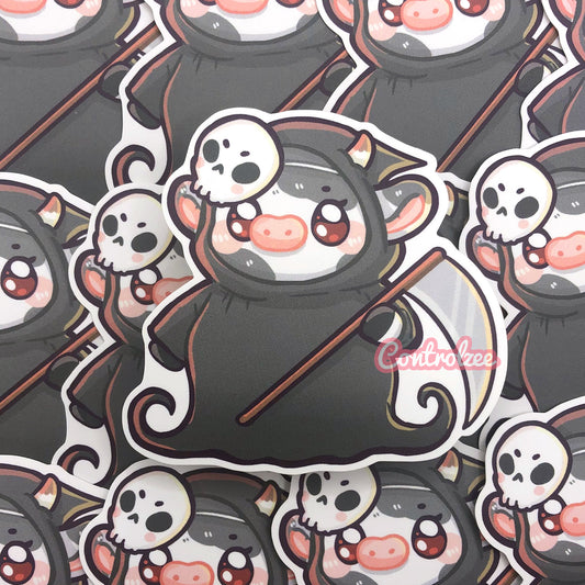 Grim Reaper Moo Sticker