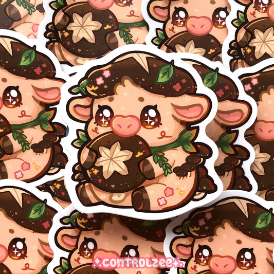 Shiitake Mushroom Cow Sticker