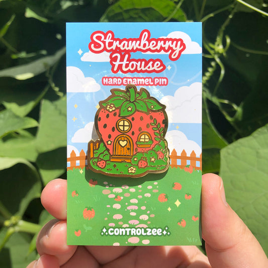 Strawberry House Enamel Pin