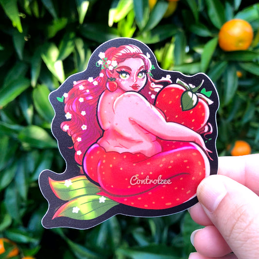 Strawberry Mermaid Sticker