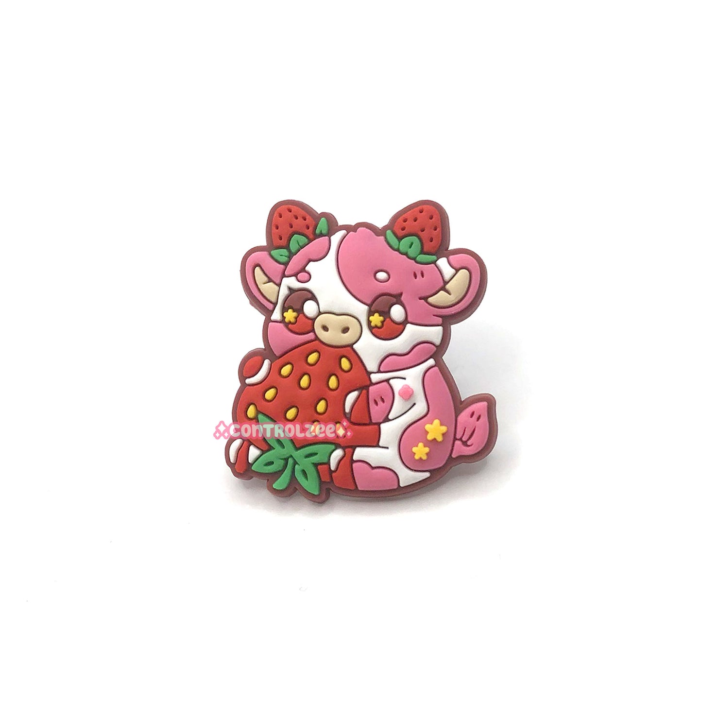 Strawberry Cow Rubber Pin