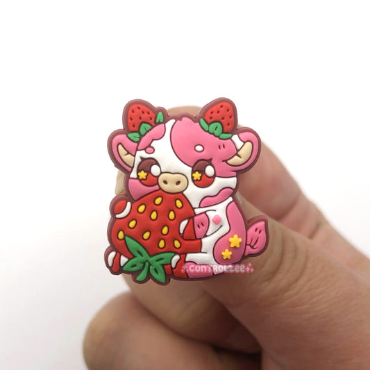 Strawberry Cow Rubber Pin