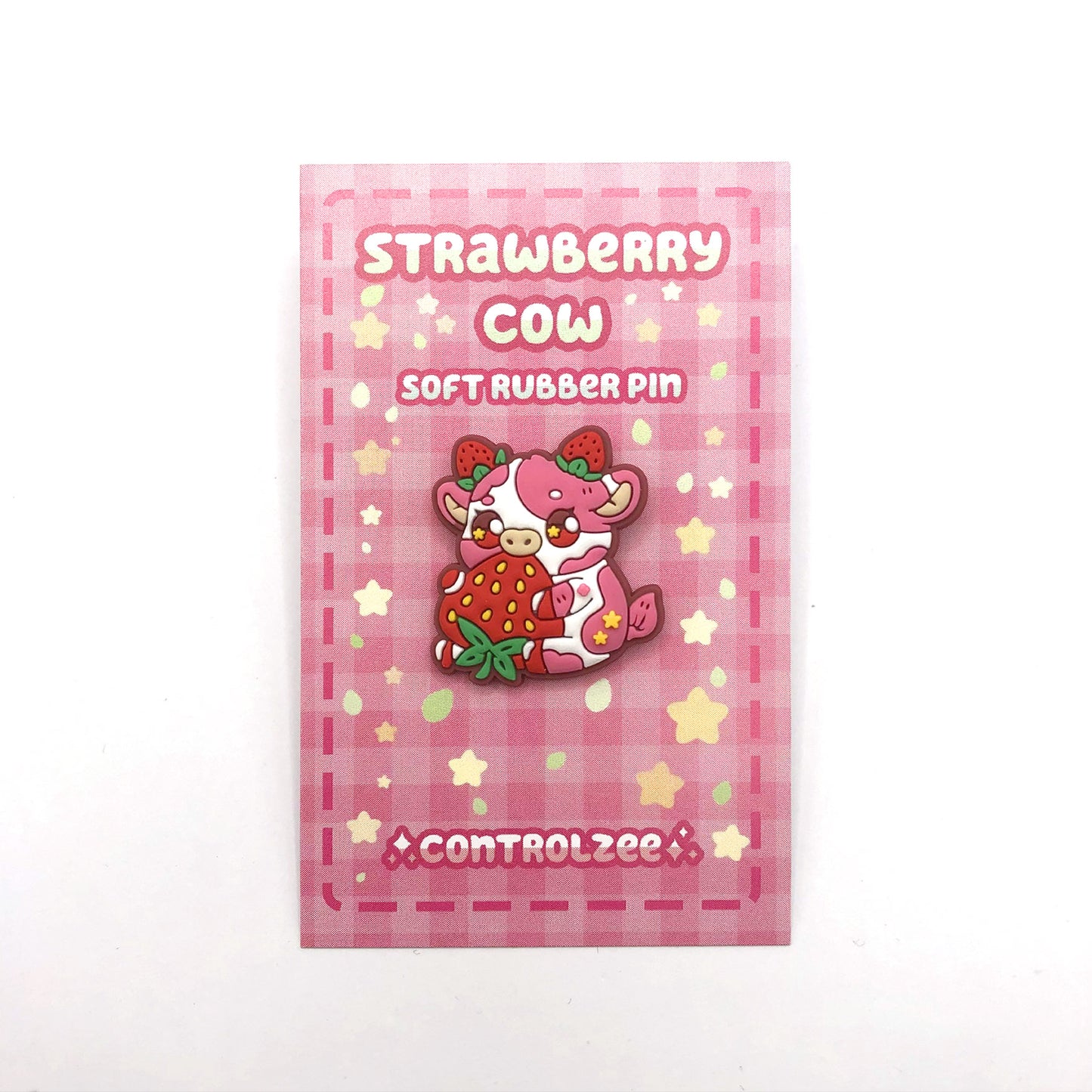 Strawberry Cow Rubber Pin