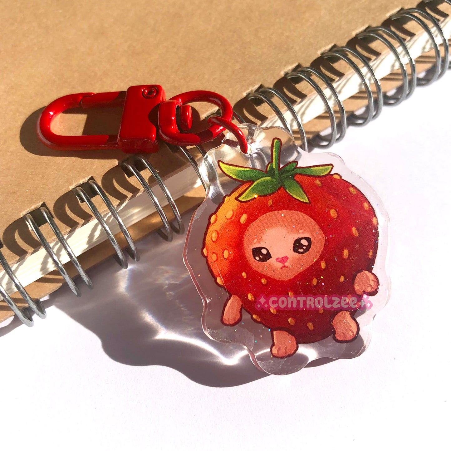 Strawberry Cat Keychain