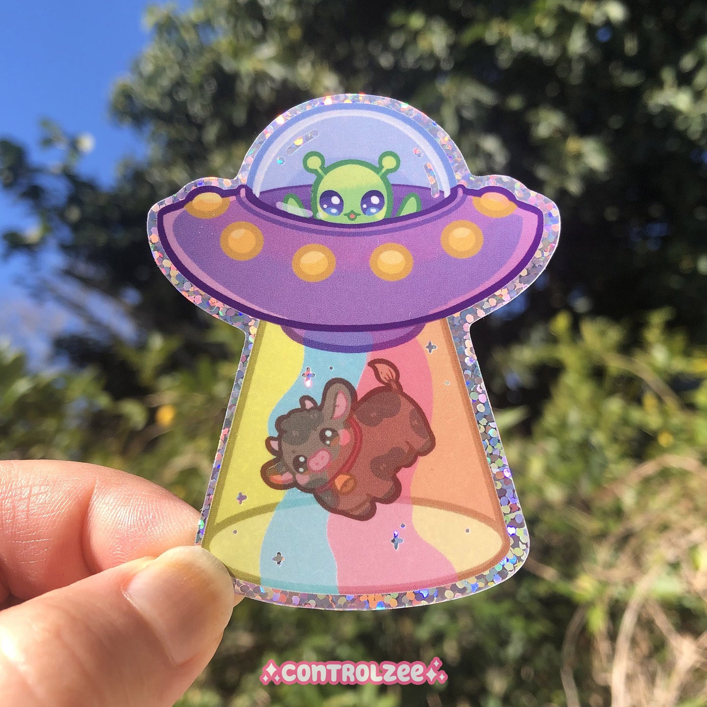 [Glitter] UFO Alien Sticker