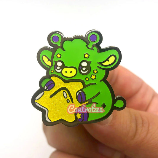 Alien Cow Enamel Pin