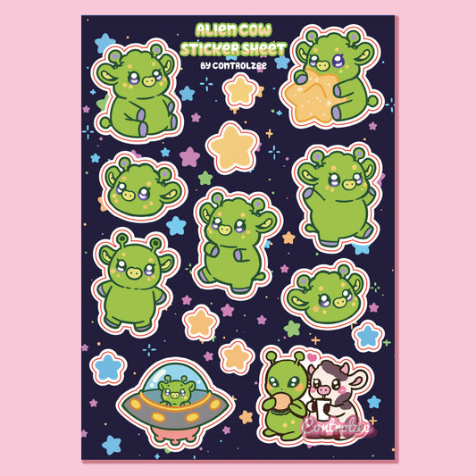 Alien Cow Sticker Sheet