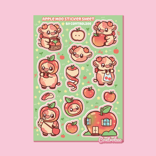 Apple Cow Sticker Sheet