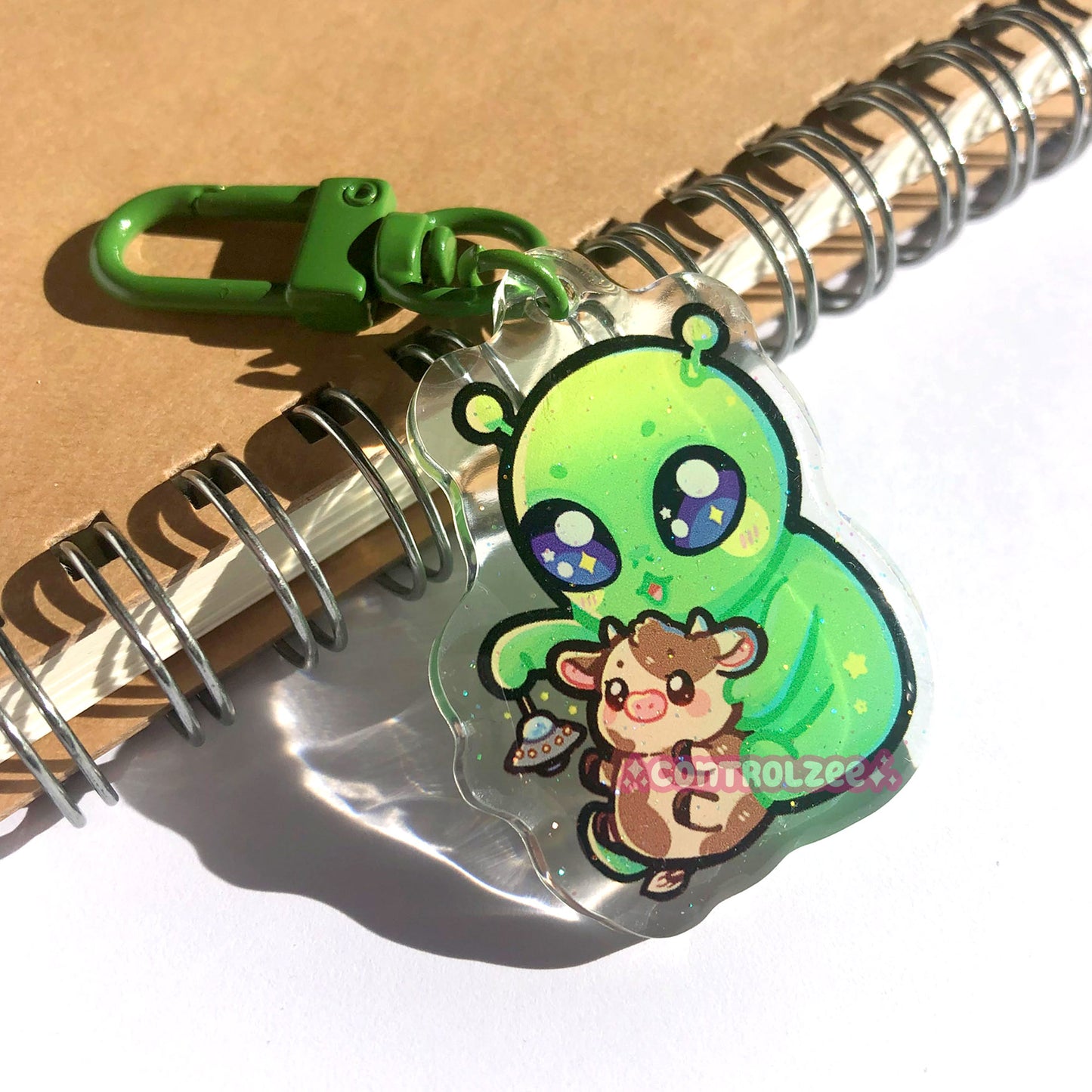 Alien & Baby Cow Acrylic Keychain