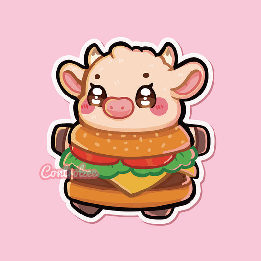 Burger Moo Sticker