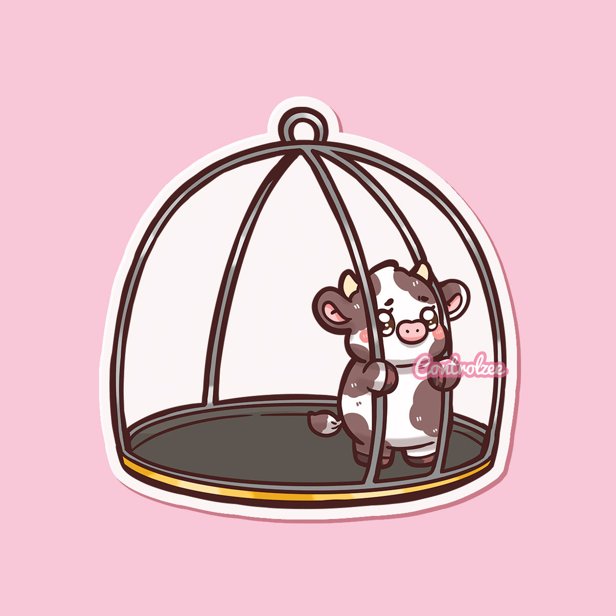 Cow in their Cage Sticker