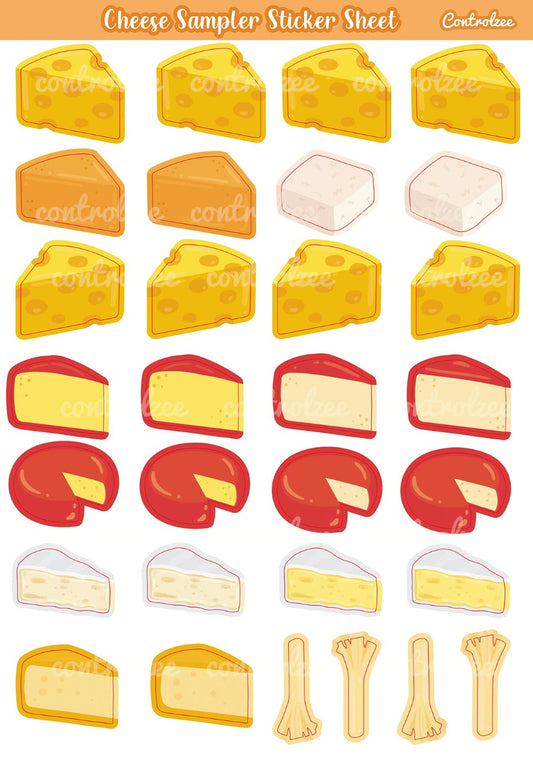 Cheese Sampler Sticker Sheet