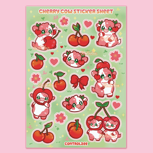 Cherry Cow Sticker Sheet