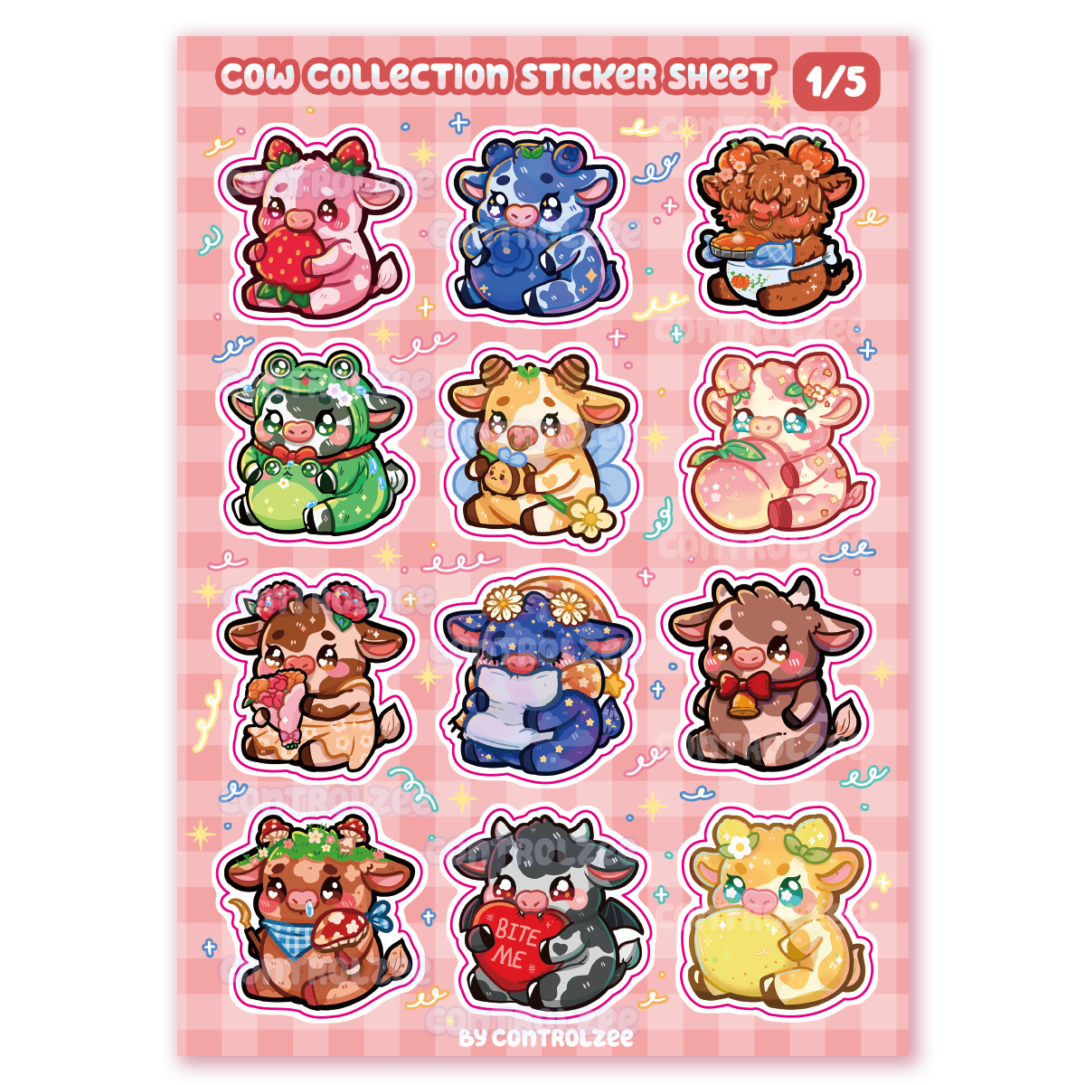 Cow Collection Sticker Sheet [1 of 5]