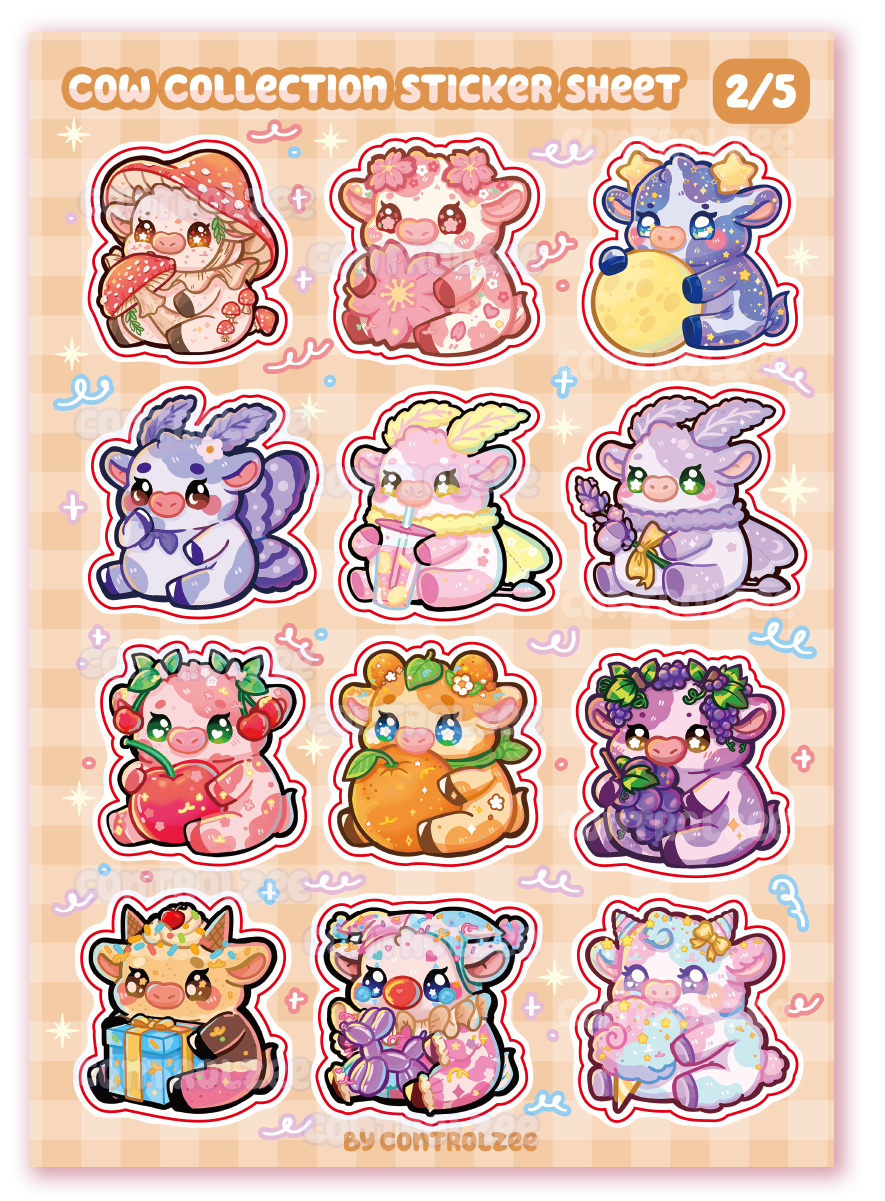 Cow Collection Sticker Sheet [2 of 5]