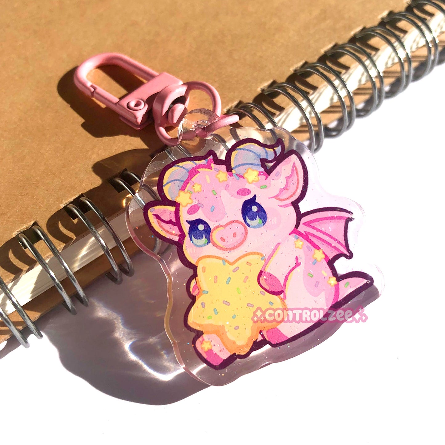 Donut Dragon Cow Acrylic Keychain