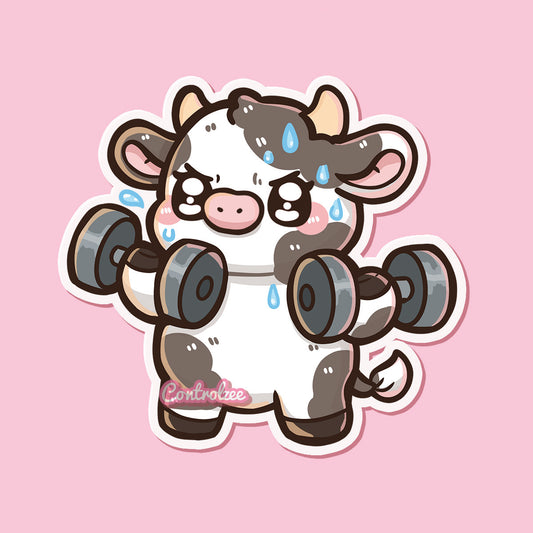 Dumbbell Moo Sticker