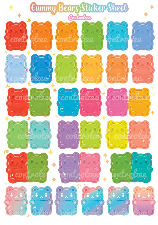 Gummy Bears Sticker Sheet