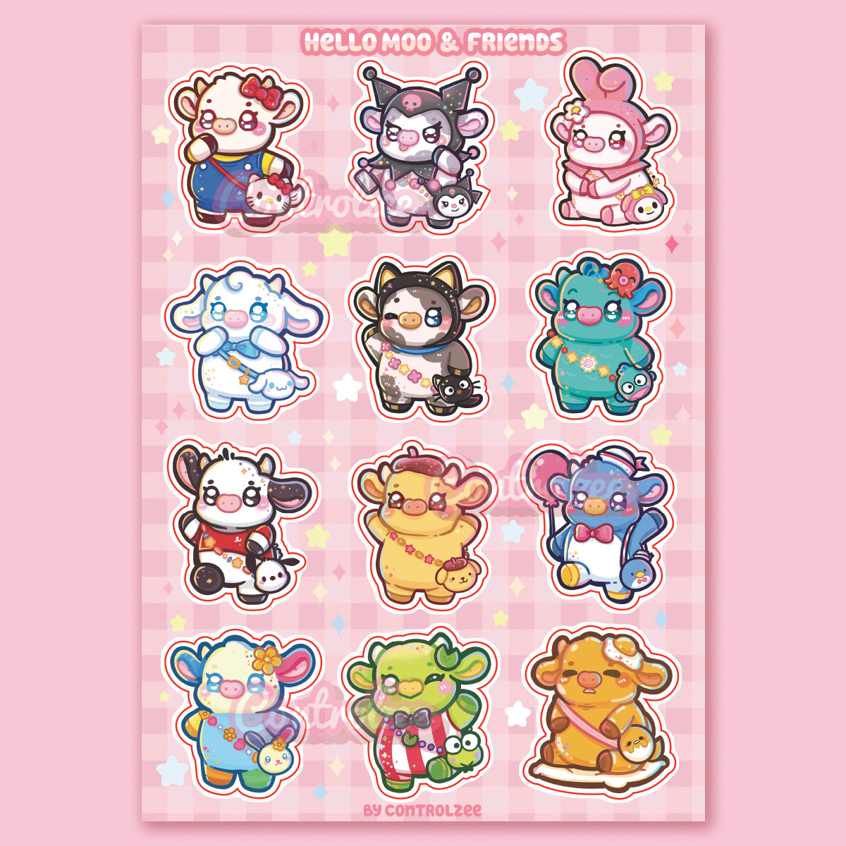 Hello Moo & Friends Sticker Sheet
