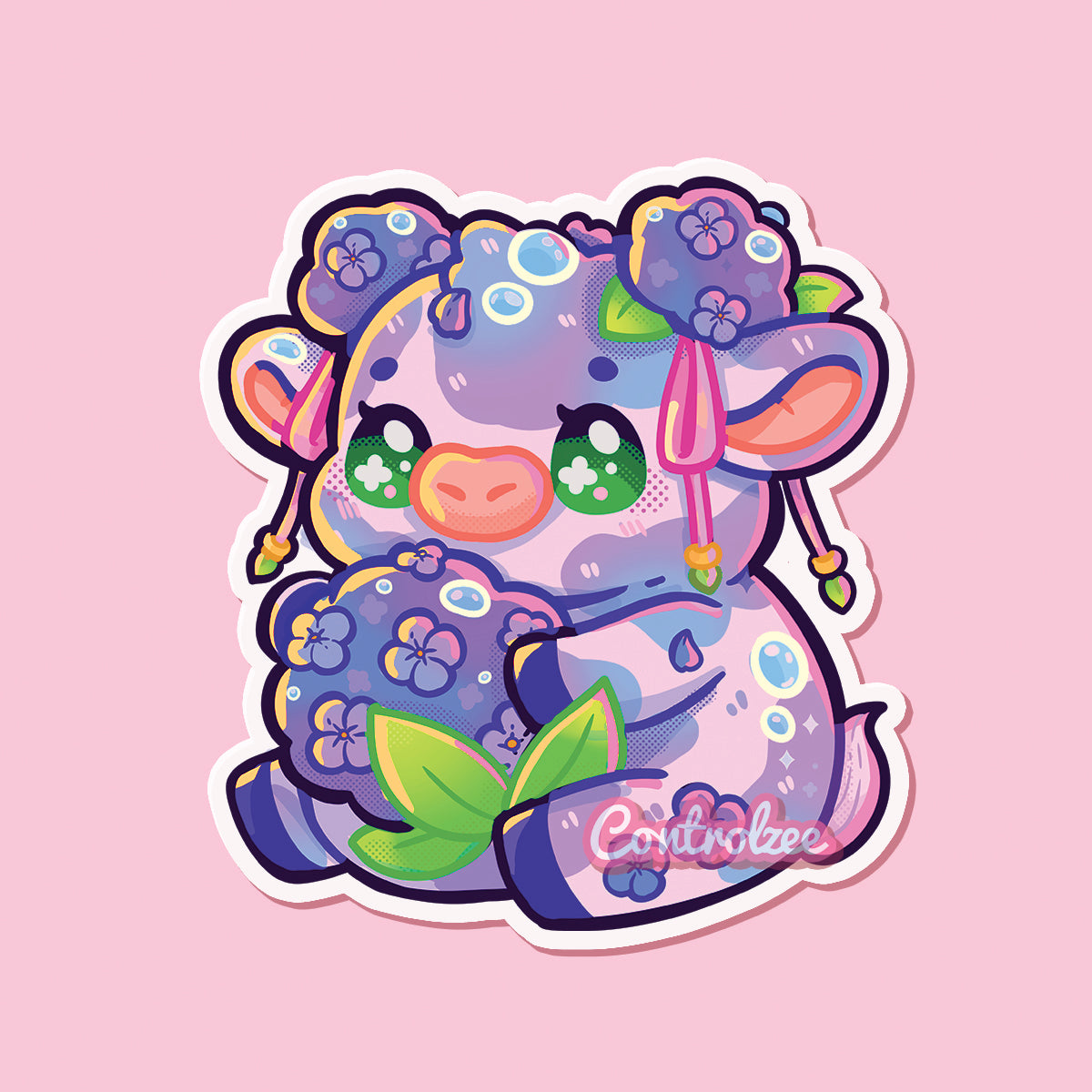 Hydrangea Moo Sticker [Moo Mail Club]
