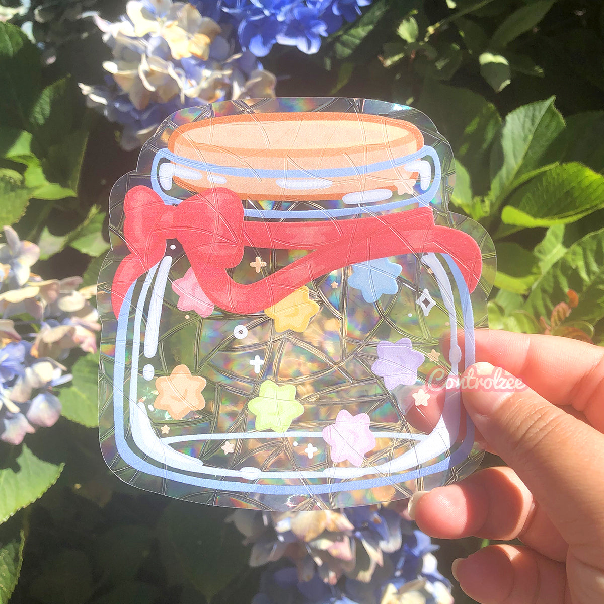 Star Candy Jar Sun Catcher Window Cling