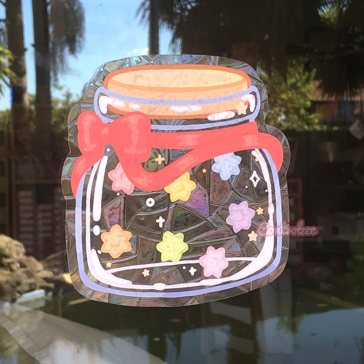 Star Candy Jar Sun Catcher Window Cling