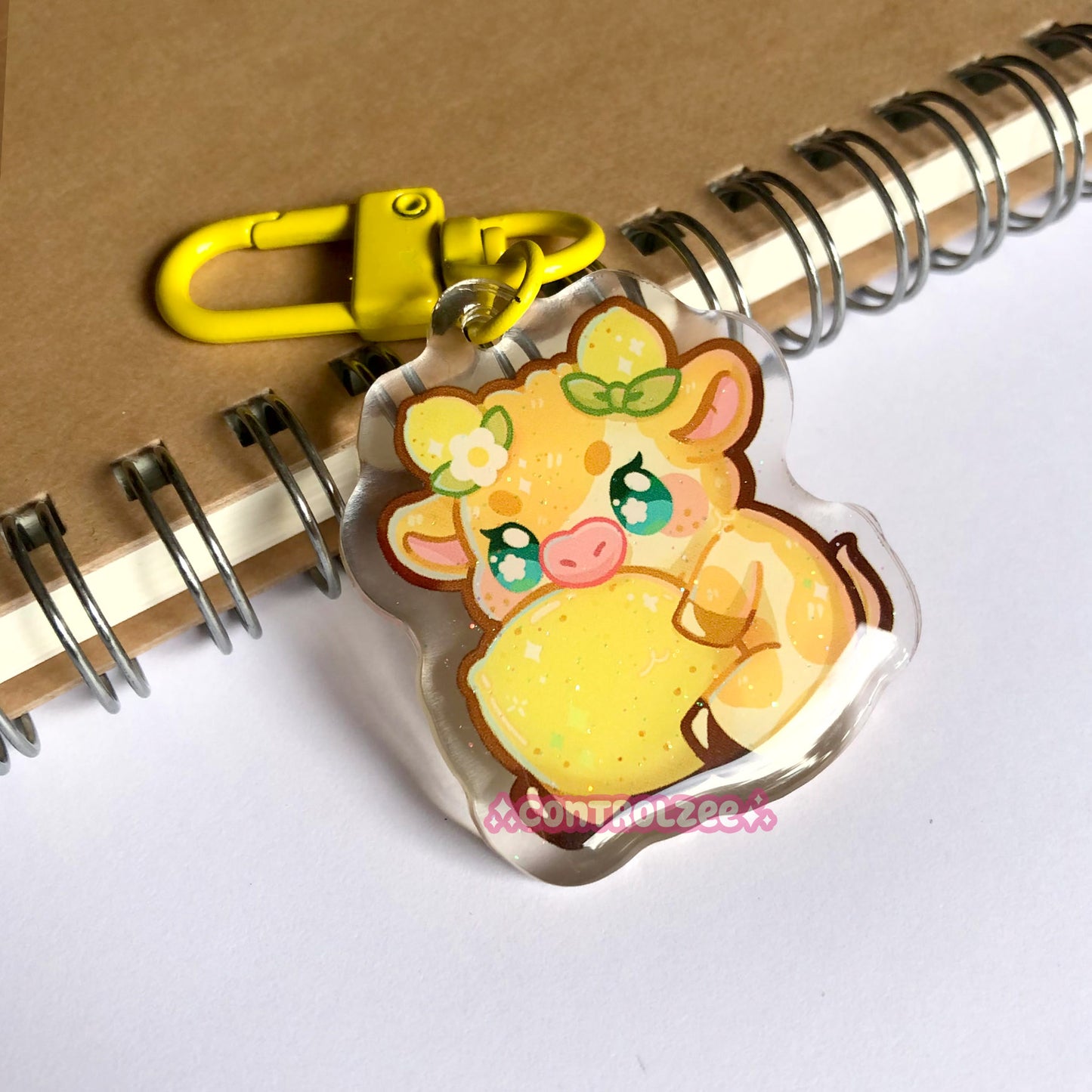 Lemon Cow Acrylic Keychain