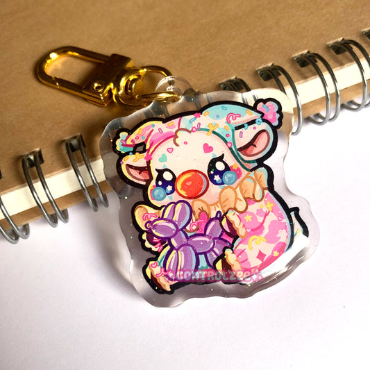 Clown Cow Acrylic Keychain