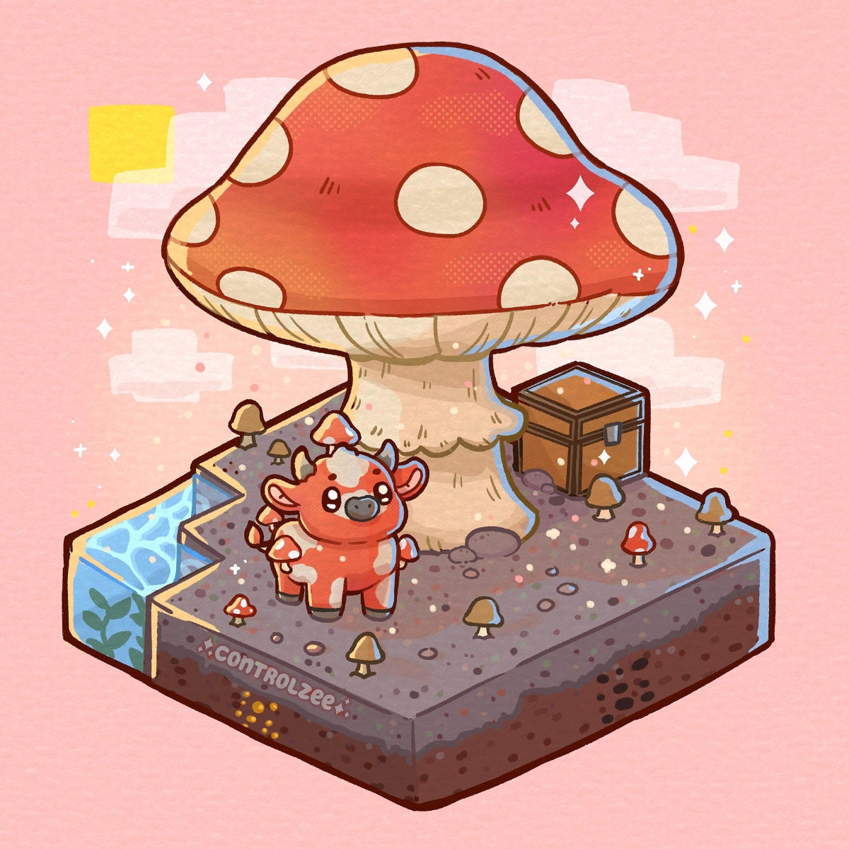 Mooshroom Biome Print (Minecraft)
