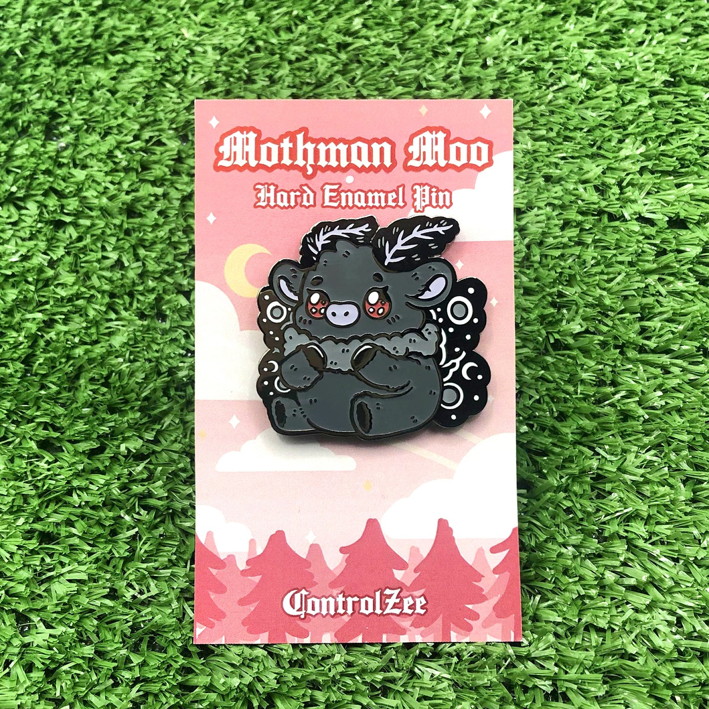 Mothman Cow Enamel Pin