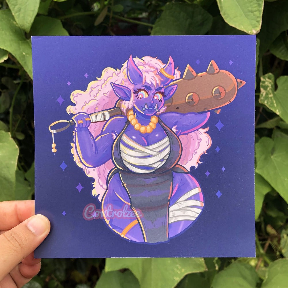 Blue Oni Girl Print