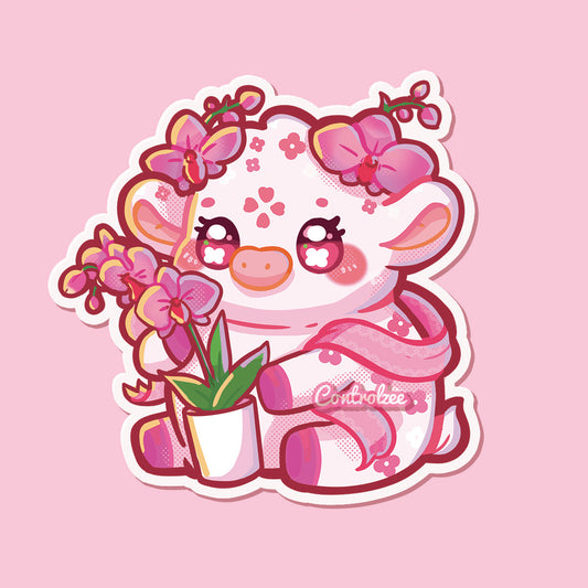 Orchid Moo Sticker