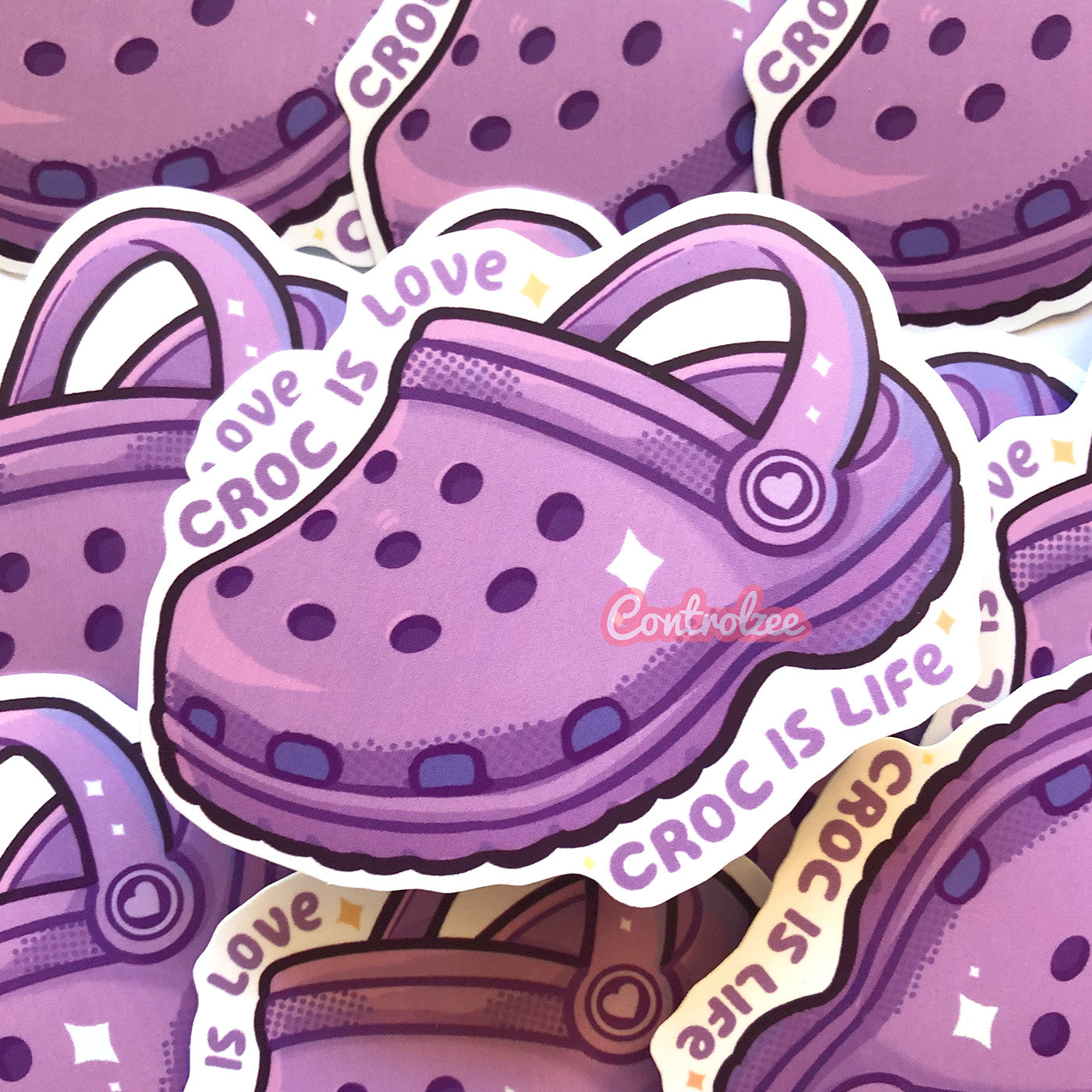 Croc is Love, Croc if Life Sticker (Purple)