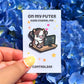 On my Puter Moo Enamel Pin