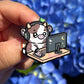 On my Puter Moo Enamel Pin