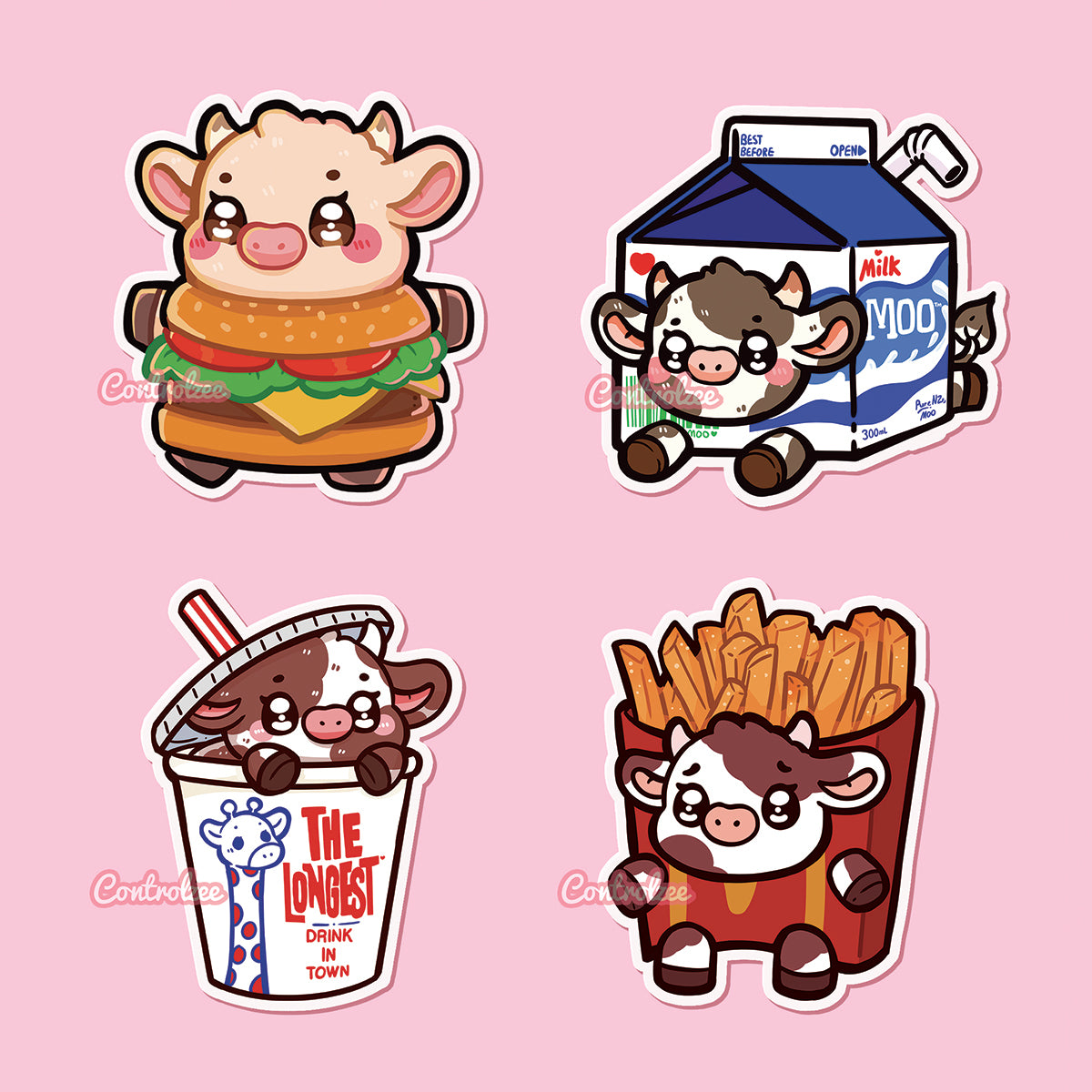 Mini Moo Menu Sticker Set