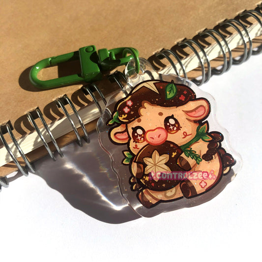 Shiitake Cow Acrylic Keychain