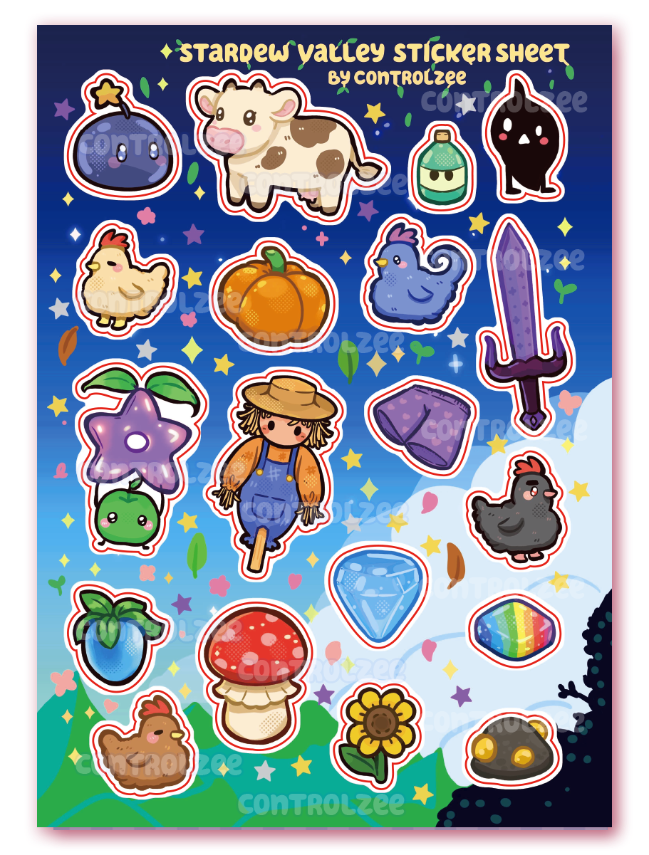 Stardew Valley Sticker Sheet
