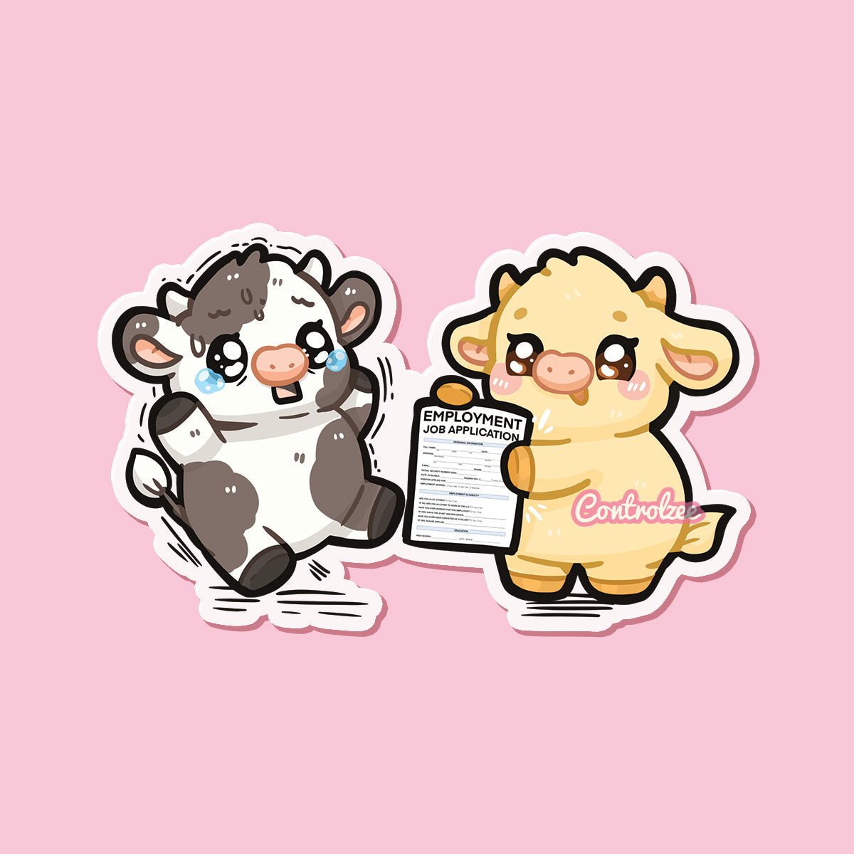 Unemployed Cows Sticker