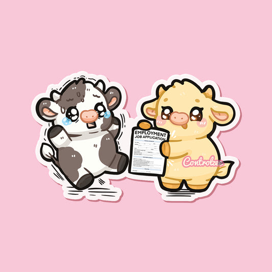 Unemployed Cows Sticker