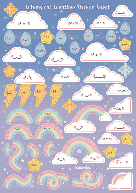 Whimsical Weather Sticker Sheet