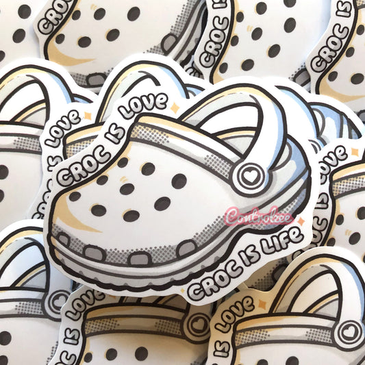 Croc is Love, Croc if Life Sticker (White)