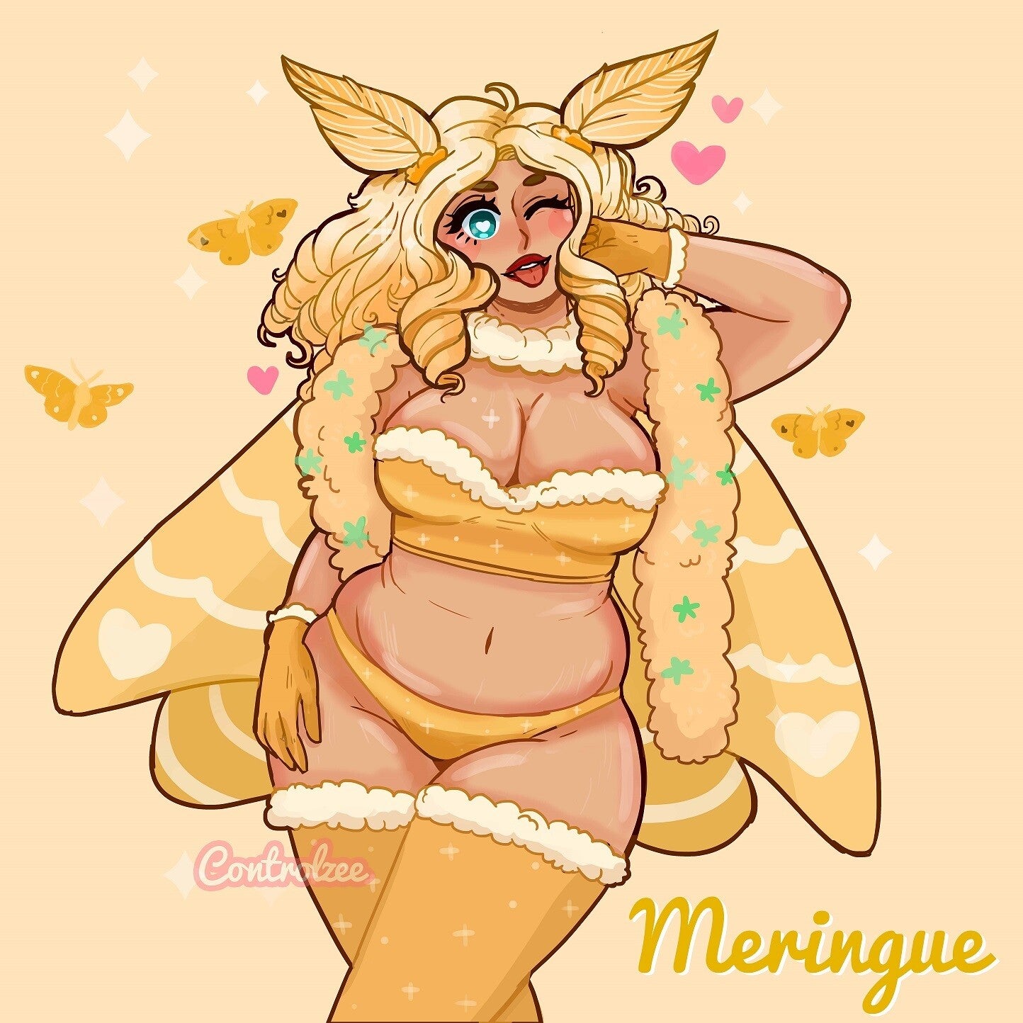 Meringue the Yellow Moth Print