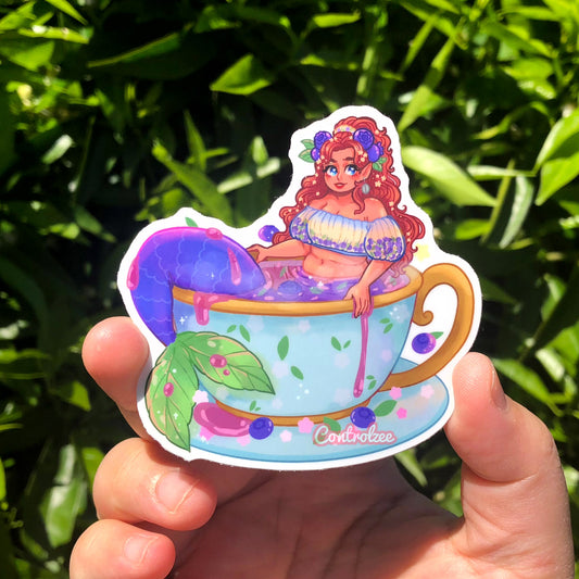 Blueberry Tea Mermaid Sticker